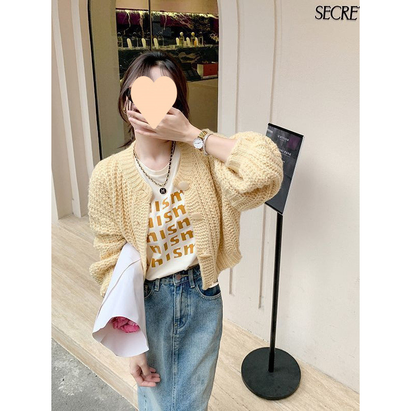 Color sólido simple abrigo de punto de viento abrigo suéter cardigan comercio exterior transfronterizo botón suelto camisa de punto de mujer