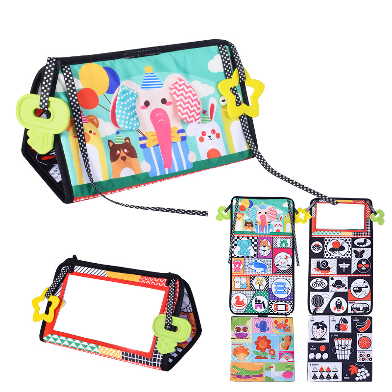 Libro de tela harem transfronterizo Coche colgante plegable cabeza entrenamiento bebé color cognitivo infantil educación temprana libro de tela