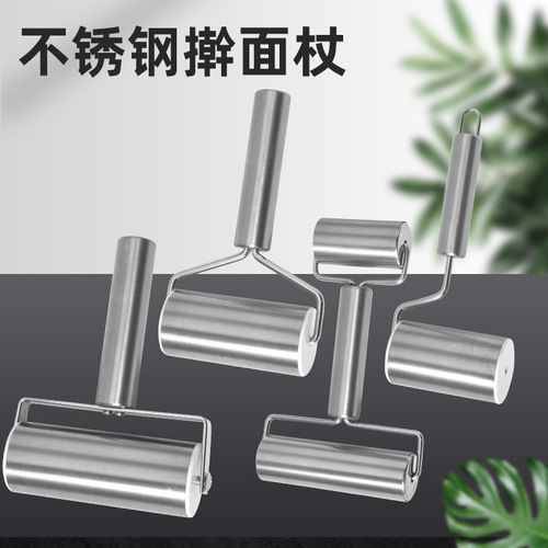 Manufacturer wholesale stainless steel movable roller household rolling pin baking dumpling bun wrapper kitchen tool