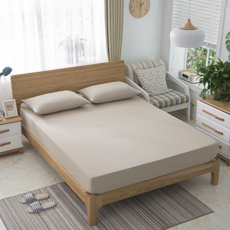 Cotton yarn-dyed washed cotton fitted sheet pure cotton non-printed factory supply bed sheet Japanese good products fitted sheet wholesale Cotton yarn-dyed washed cotton fitted sheet pure cotton non-printed factory supply bed sheet Japanese good products fitted sheet wholesale