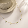 Brand fashionable universal necklace from pearl, accessory stainless steel, European style, does not fade