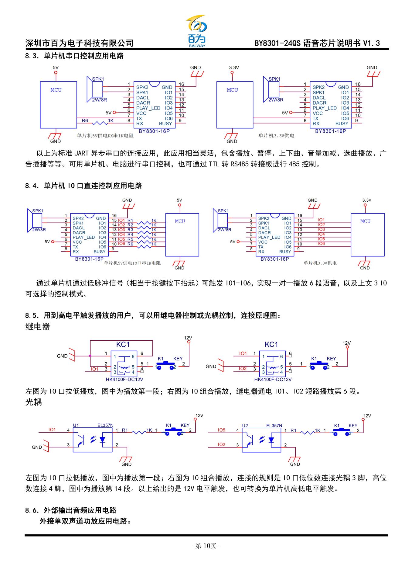 串口语音芯片 MP3音乐IC 支持插USB 外挂FLASH U盘 BY8301-24QS-阿里巴巴
