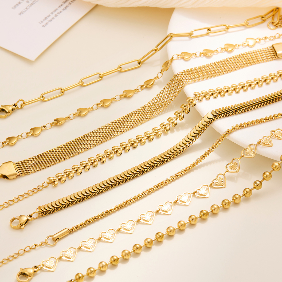 Chain Bracelet Classification 316L Stainless Steel Chain Material Geometric 316L Stainless Steel  Basic Simple Style Waterproof Non Tarnish Surgical Steel 316L Stainless Steel  Chain Bracelet