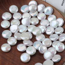 13.5-14mm强光炫彩巴洛克纽扣珍珠裸珠diy天然淡水一颗价格