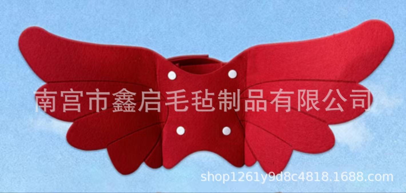 빨간색 천사 날개; XS 사이즈 40*18