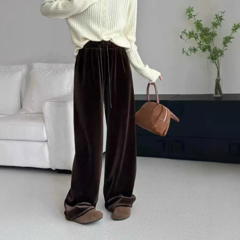 1028-31【AI】 加厚宝宝绒过冬松紧腰垂感丝绒休闲裤259