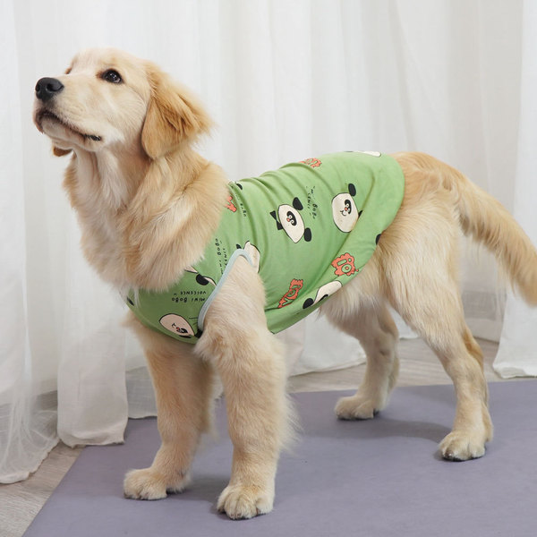 Pure cotton pet vest panda print breathable large dog clothing…