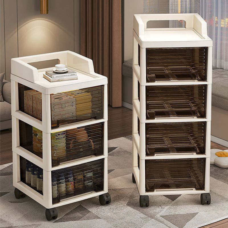 Drawer-Type Snack Trolley Storage Rack Multi-Layer Movable Living Room Floor-Standing Storage Cabinet Bedroom Toy Storage Cabinet