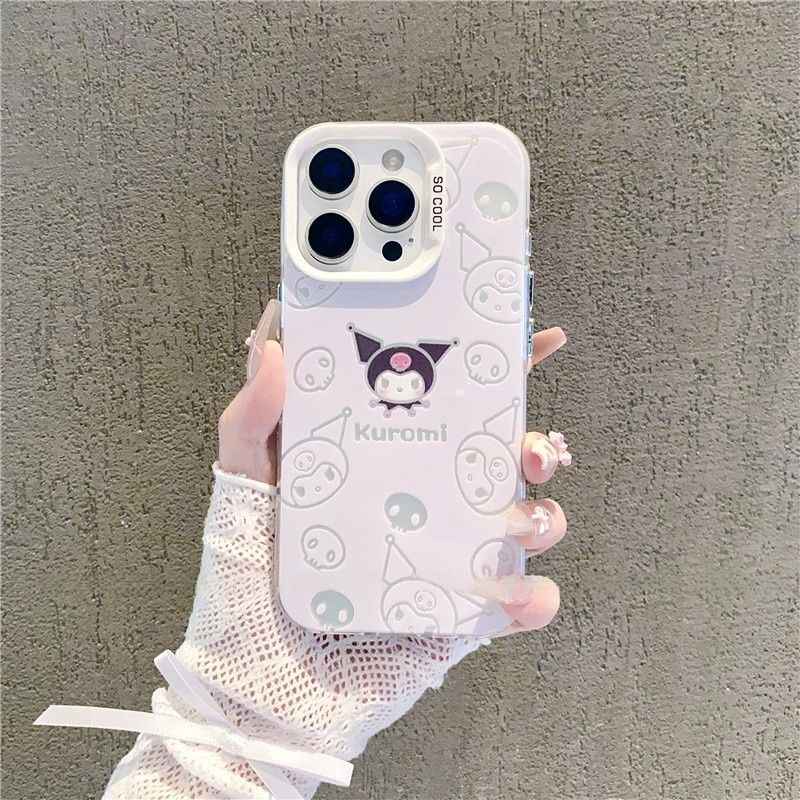 适用oppo reno14手机壳线条库洛米可爱KT支架VIVO X200磨砂彩银壳|undefined