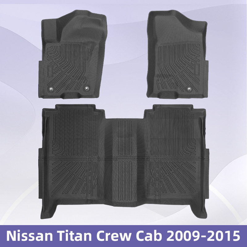 Aplicable a Nissan Titan crew cab 2009 - 2015 3D todo el tiempo material TPE almohadilla de pies