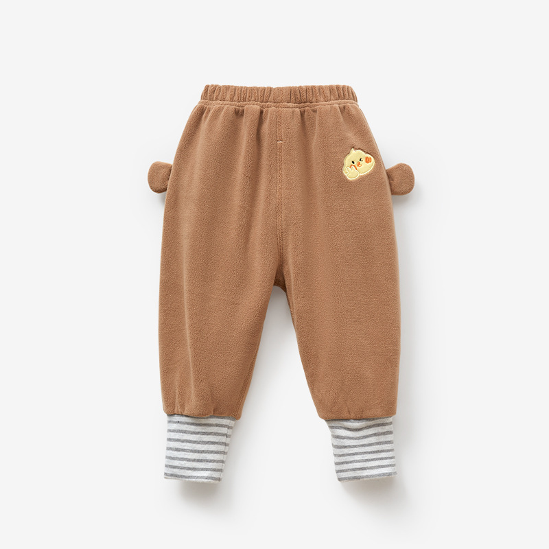 Pantalones para niños Primavera, otoño e invierno Bebé forrado de lana cálido niños y niñas Ropa exterior para niños otoño PP Pantalones Bebé Butt Pantalones