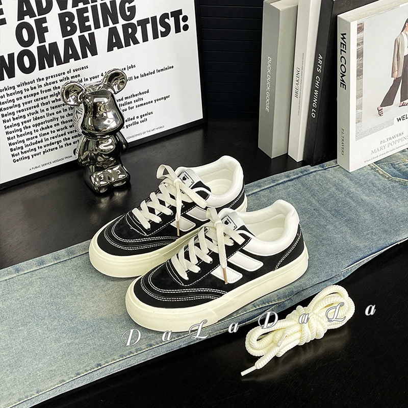 Пятно на 2025 год весной и осенью новые студенты повседневные дикие низкий стиль цвета классическая обувь кожаная лапша H1098