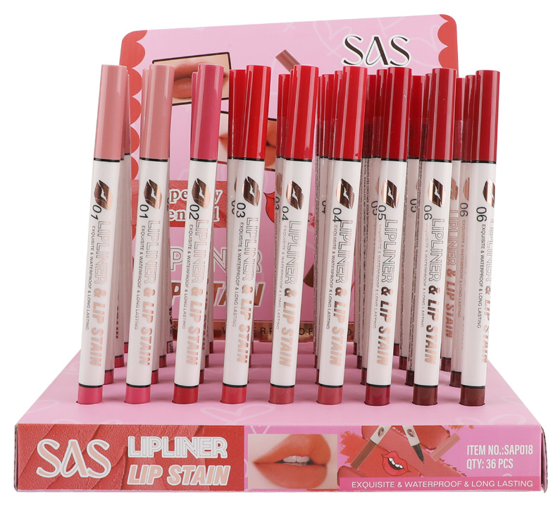 (caja de exhibición) USHAS Europa y América transfronterizos maquillaje lápiz de color de lápiz de color de labios impermeable mate efecto de maquillaje SAP018