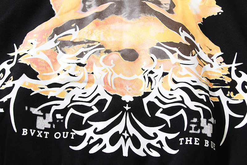 Felpa con cappuccio unisex Rising Sun con stampa di spine, super popolare, nuova collezione autunno inverno 2024 americana High Street_voghion.com