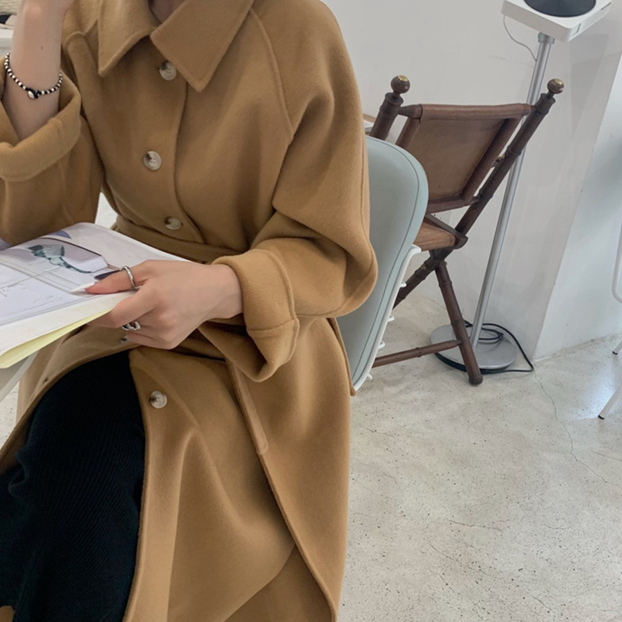 재고 있음 25가지 신상 가을 겨울 한국 동대문 인스 프렌치 레트로 양면 수제 양모 코트 JY-630