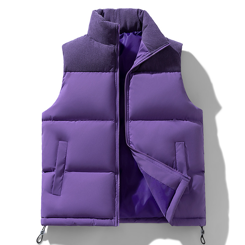 Invierno chaleco de algodón de pluma para hombres otoño y invierno nuevo tipo de chaleco de algodón de cuello vertical chaleco de calentamiento chaleco de cordillero hombro para hombres image 9