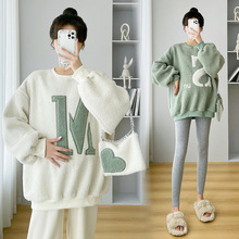 孕妇秋冬装时尚2023年套头卫衣宽松外出加绒加厚冬装保暖套装