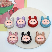 时尚卡通拉布布软陶泥钥匙扣可爱满钻汽车钥匙扣包包饰品挂件批发