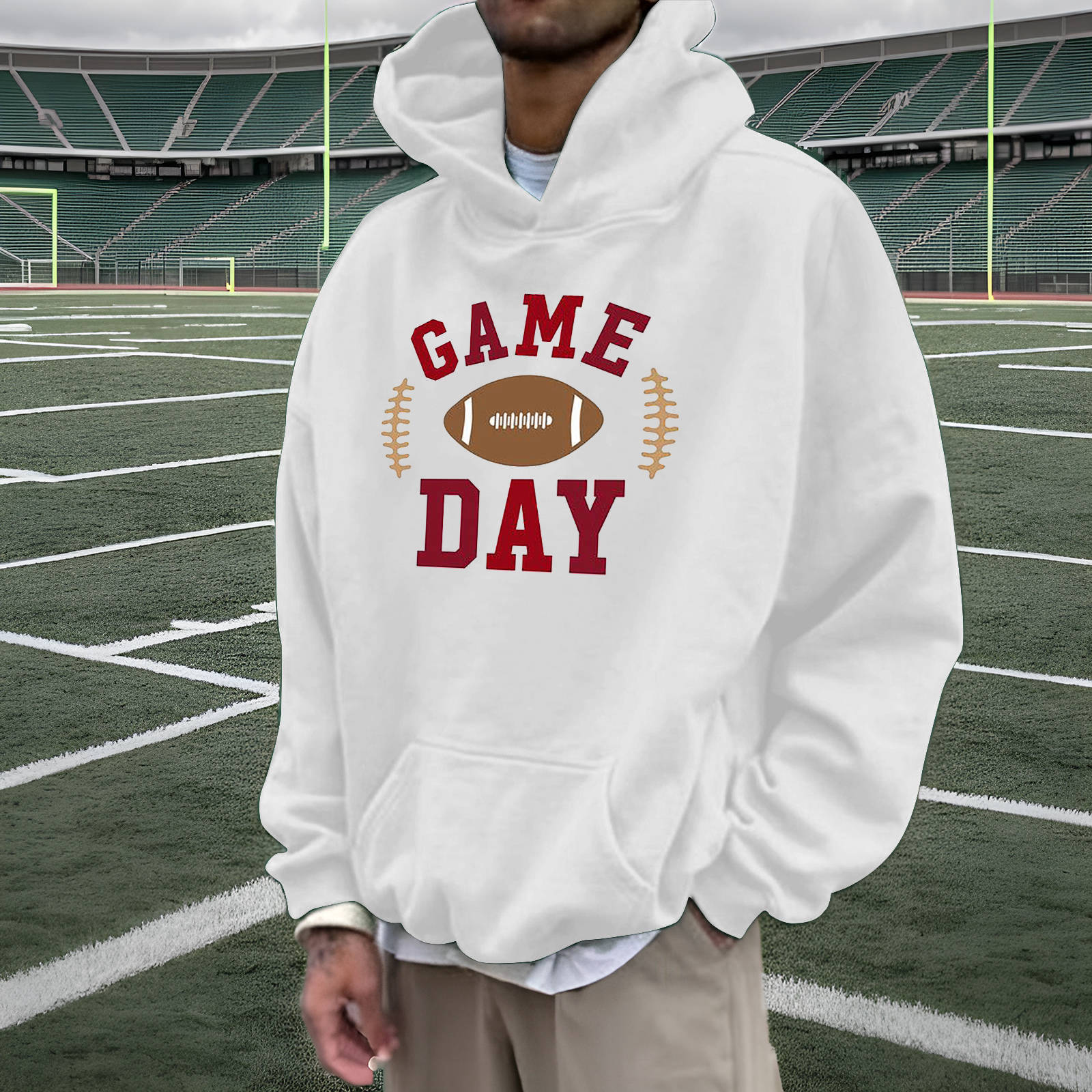 American Football Hoodie mit Print, warme Kapuzenjacke, neue lockere Passform_voghion.com