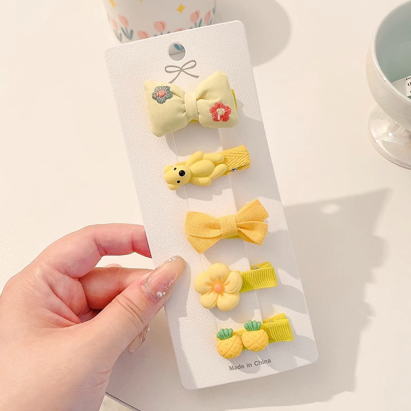 Niños lindos clips de pelo de sudor, clips de pelo de tela para bebés, clips de pelo de bordes laterales, clips de pelo fetal para bebés que no lastimen clips de pelo