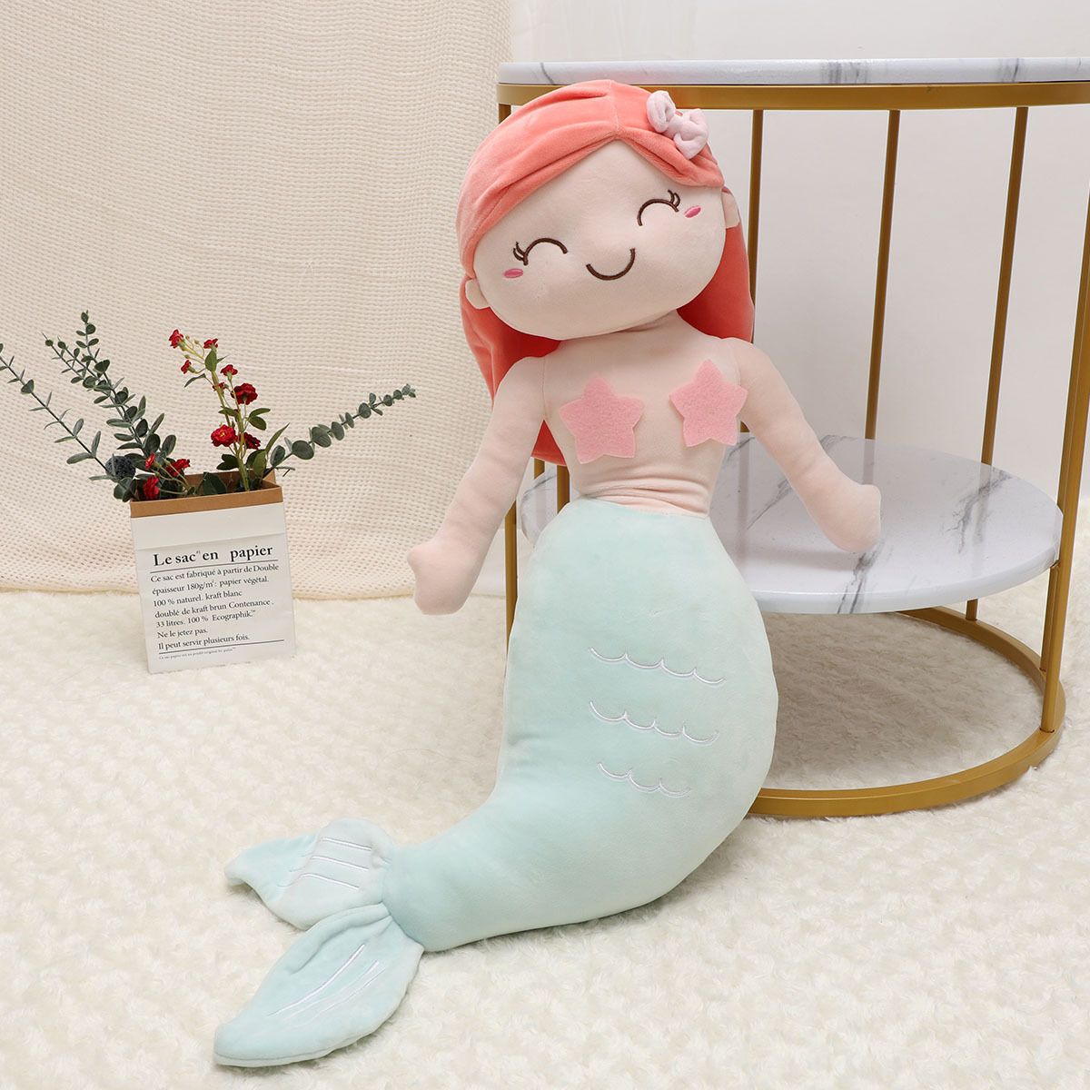 귀여운 발톱 기계 인형 스몰 사이즈 인어 인형 소녀 인형 봉제 장난감 선물