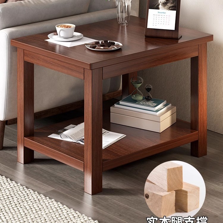 Sofá mesa de lado sala de estar casa nuevo estilo chino mesa pequeña apartamento pequeño mesita de noche mesa cuadrada de madera maciza simple mesa de café pequeña