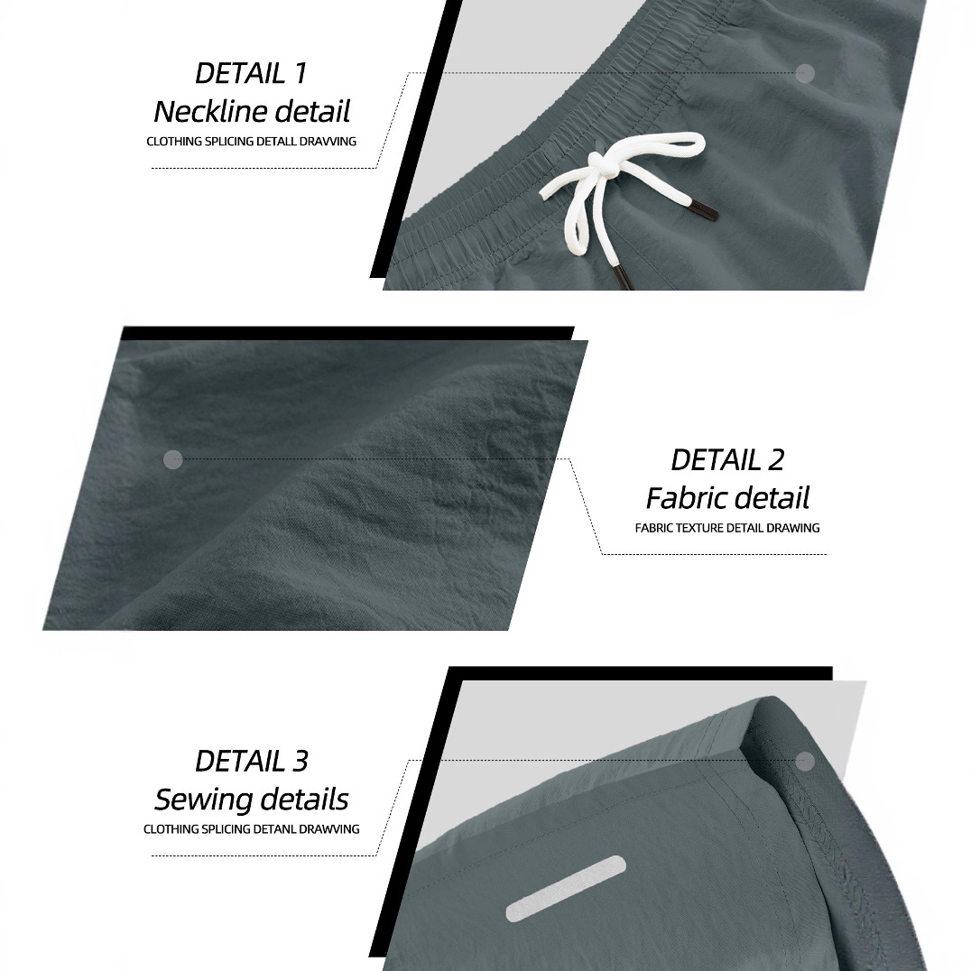 Monochrome Man- Cross-Border European And American Quick-Dry Shorts, Cross-Border Woven Zipper Pocket Tactical Clearance Stock_voghion.com