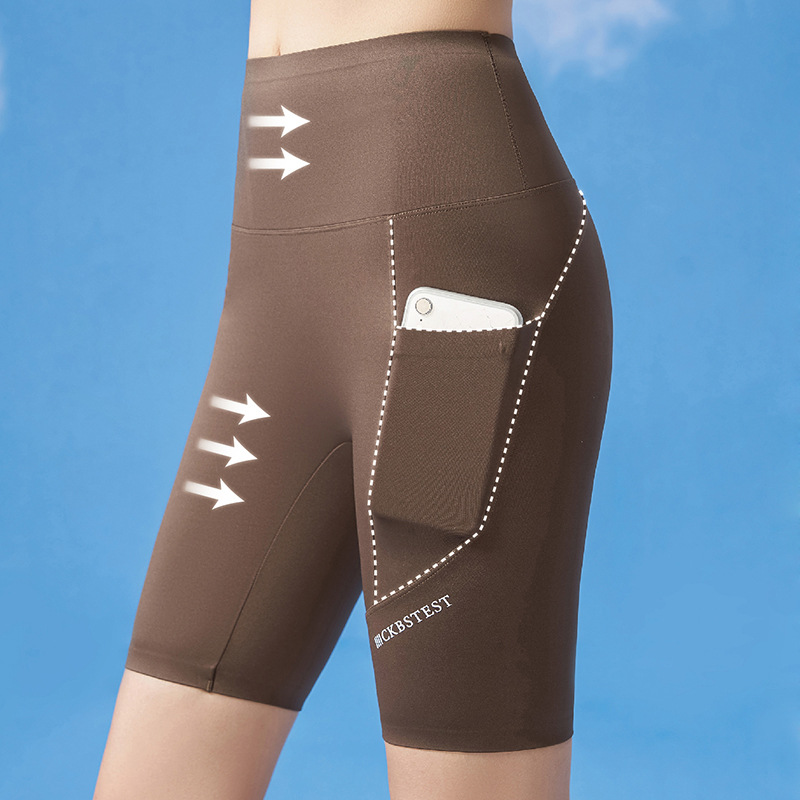 Women's Clothing tight-fitting, high-waisted, tummy-tightening, butt-raising, slimming legs, pocket shark pants, anti-embarrassment rabbit _voghion.com