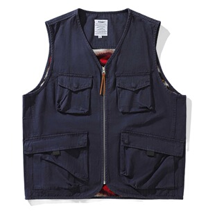 Beijie Men's American Style Fashion Brand 2023 Autumn New Stitching Ethnic Style Tooling Vest Men's Multi-Pocket Jacket