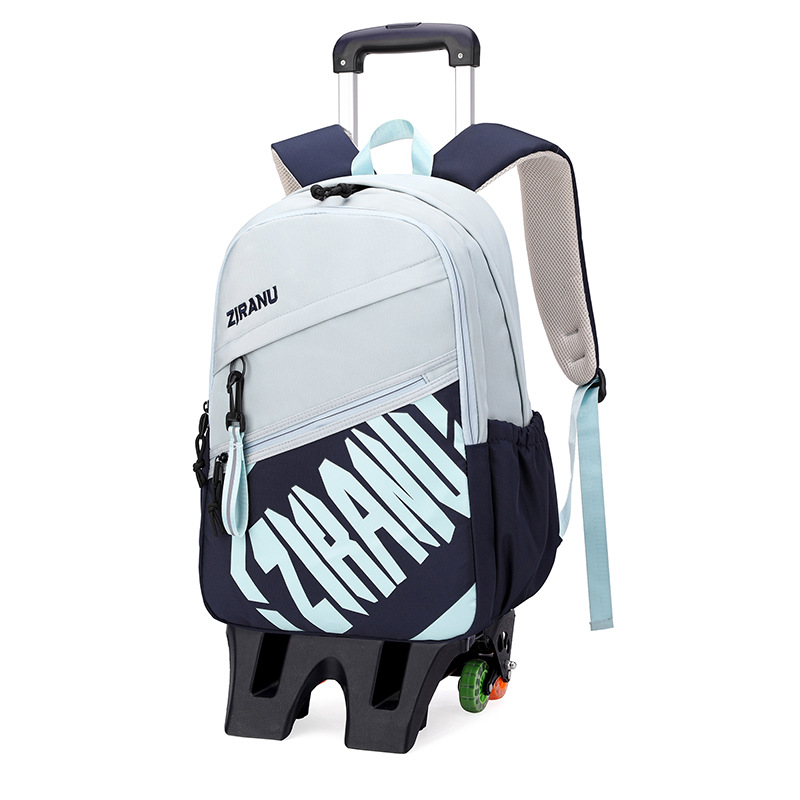 Mochila de pescado natural para niños de grado 3 - 6 con ruedas para subir escaleras, mochila de secundaria secundaria