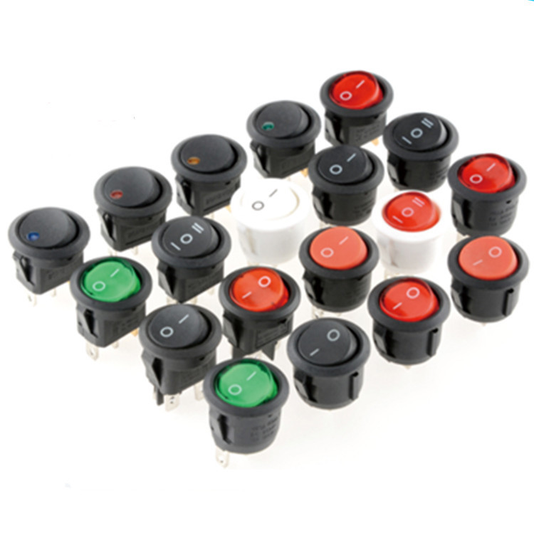 KCD船形开关三档2脚3脚4四脚6脚带灯翘板电源开关椭圆形船型开关