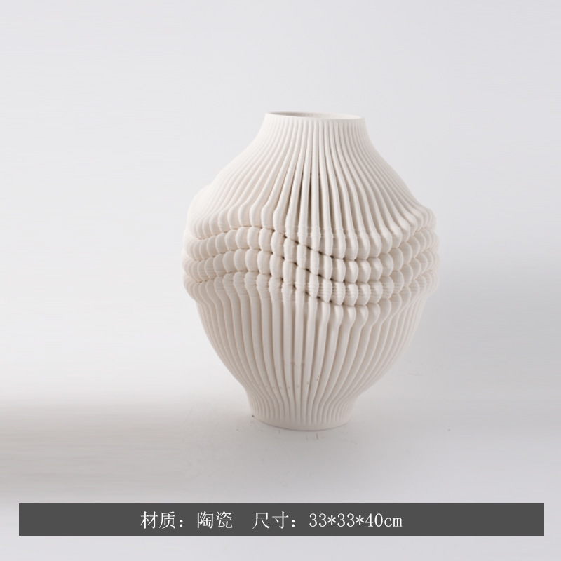 Moderno minimalista creativo 3D impresión de vasijas de cerámica modelo de casa decoración de encimera decorativa secadora de flores de forma especial