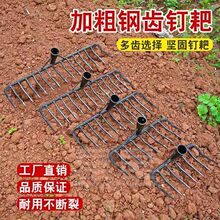 除草锄头耙子农具锄草翻地松六齿钉耙钢耙农用工具大全土神器四齿