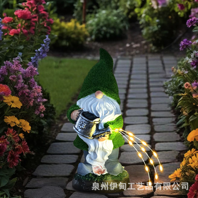 ソーラーライト植毛ガーデンノーム樹脂像屋外中庭芝生ノーム工芸品装飾品|undefined