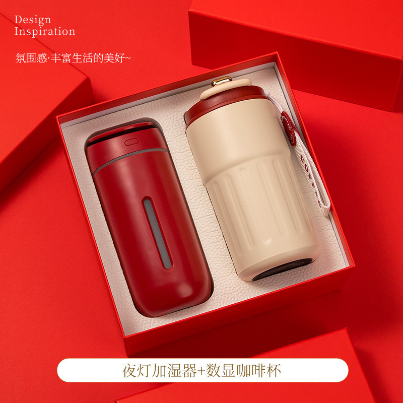 Set de regalo creativo, souvenirs de negocios, humidificador luminoso, regalo práctico, evento de apertura, regalo, logotipo personalizado