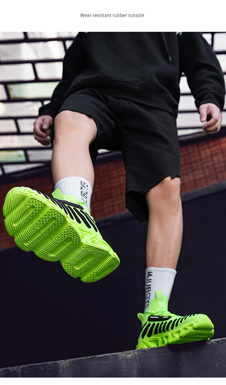Men's Lightweight Breathable Mesh Trainers With Thick Sole_voghion.com