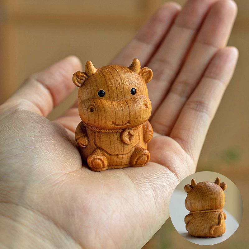 クスノキの木の干支木彫り、ネズミ、牛、虎、ウサギ、龍、ヘビ、馬、羊、猿、鶏、犬、豚の守護神、手飾り|undefined