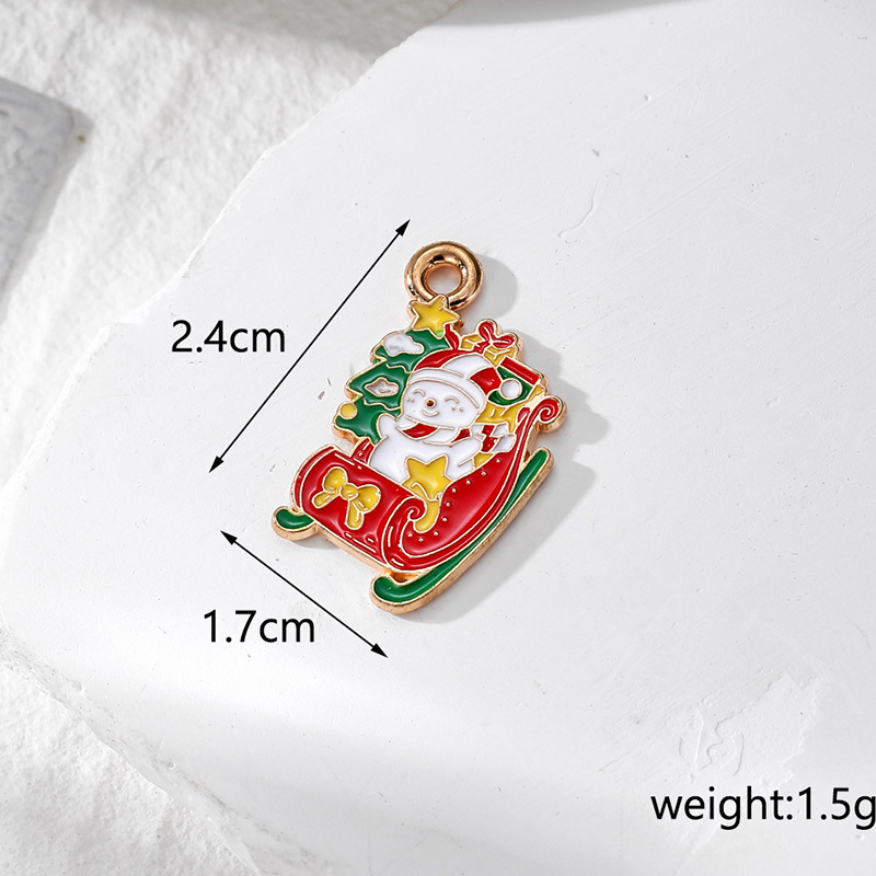 12g Weight Pendant Jewelry Making Type DIY Jewelry Accessories Classification 10 PCS/Package Quantity Alloy Material Christmas Festival Santa Claus Pattern Enamel Design Cartoon Style Style 10 PCS/Package Alloy Santa Claus Pendant 12