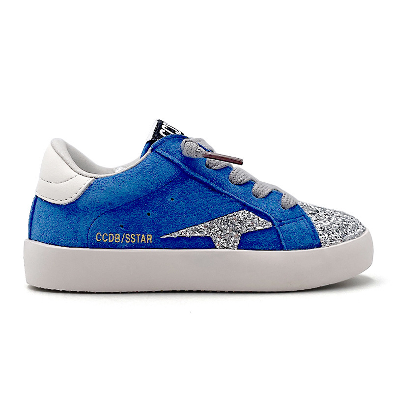 Spring and Autumn New Children's Star Board Shoes Korean Style Foreign Trade Sequins Girls Casual Shoes Sports Soft Sole Baby Small Dirty Shoes