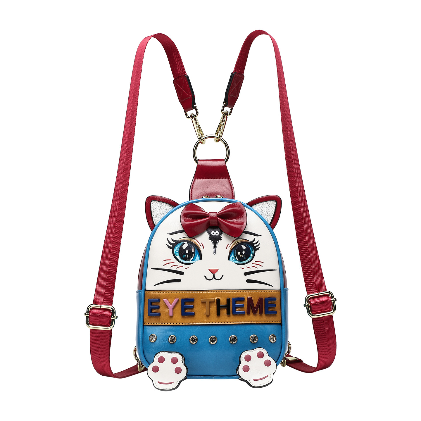 Liebre de moda para mujeres estudiantes mochila de viaje de dibujos animados bolsas de pecho de color multipropósito para niños de moda universal 2883 #