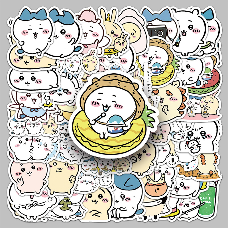 51 chiikawa stickers Jiyika wow cartoon cute decorative waterproof notebook small potato stickers