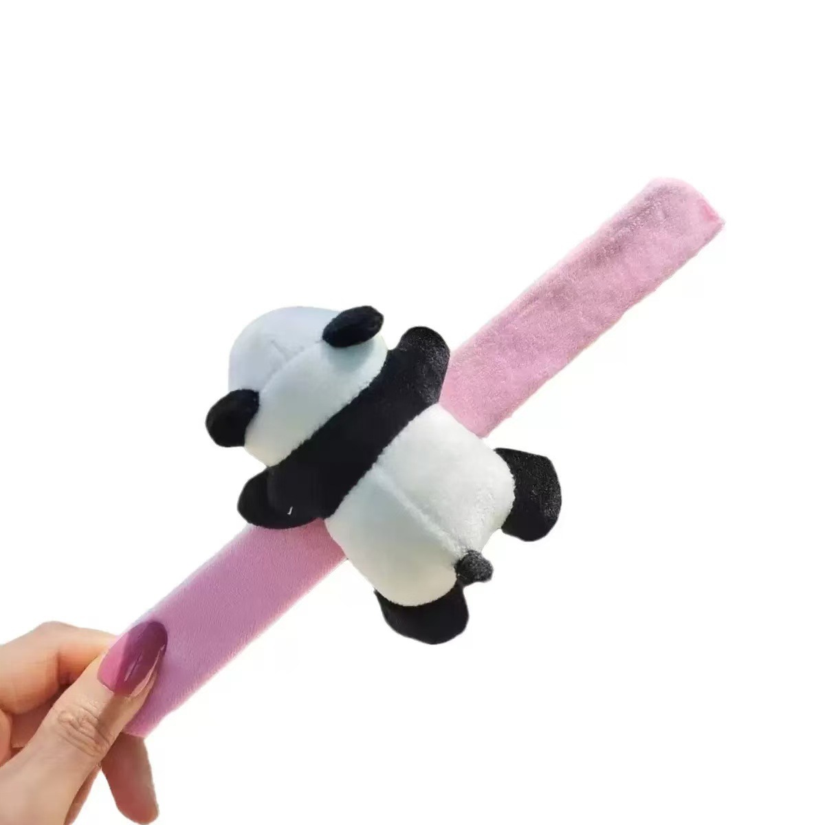 Muñeca creativa Panda raqueta anillo pulsera niños muñeca de peluche juguete bicicleta accesorios boda regalo de mano