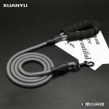 厂家现货批发狗狗间色牵引绳防爆冲遛狗绳防勒手狗链中小型犬宠物