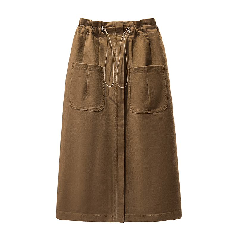 Autumn elastic long skirt for leisure, A-line
