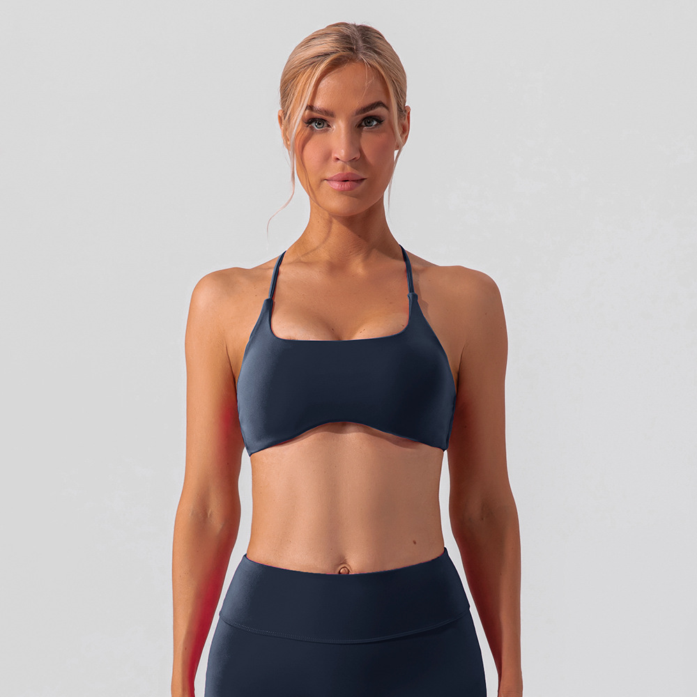Nueva ropa interior deportiva cruzada belleza de espalda mujer Lulu desnuda sensación fitness correr ropa de yoga bra rápido chaleco de yoga