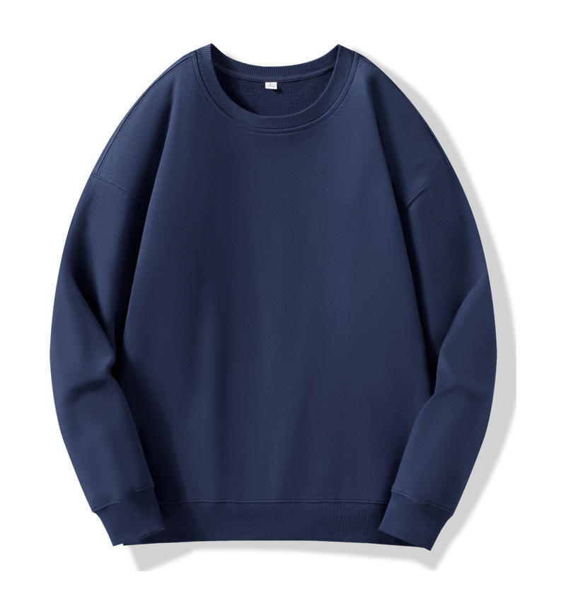 Camiseta de cuello redondo de algodón personalizada impresión LOGO manga larga pesada oversize suelta impresión de camisa cultural de tendencia nacional