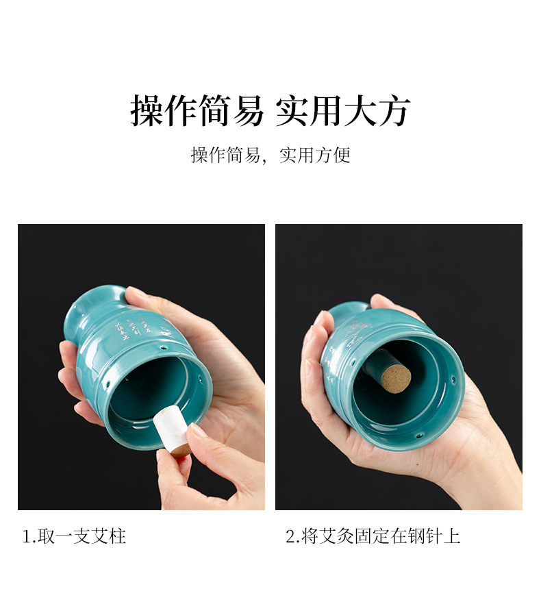 Ceramic Moxa Burner Jar Purple Clay Moxibustion Box with Moxa Stick Holder for Home Warming Therapy quality and texture