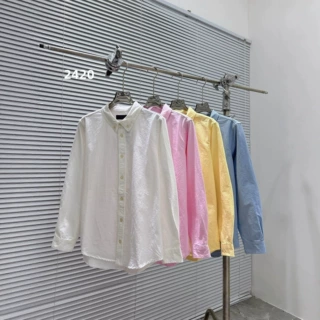 2420彩色小马标春秋高棉牛津纺男女同款老钱风宽松衬衫长袖休闲RL