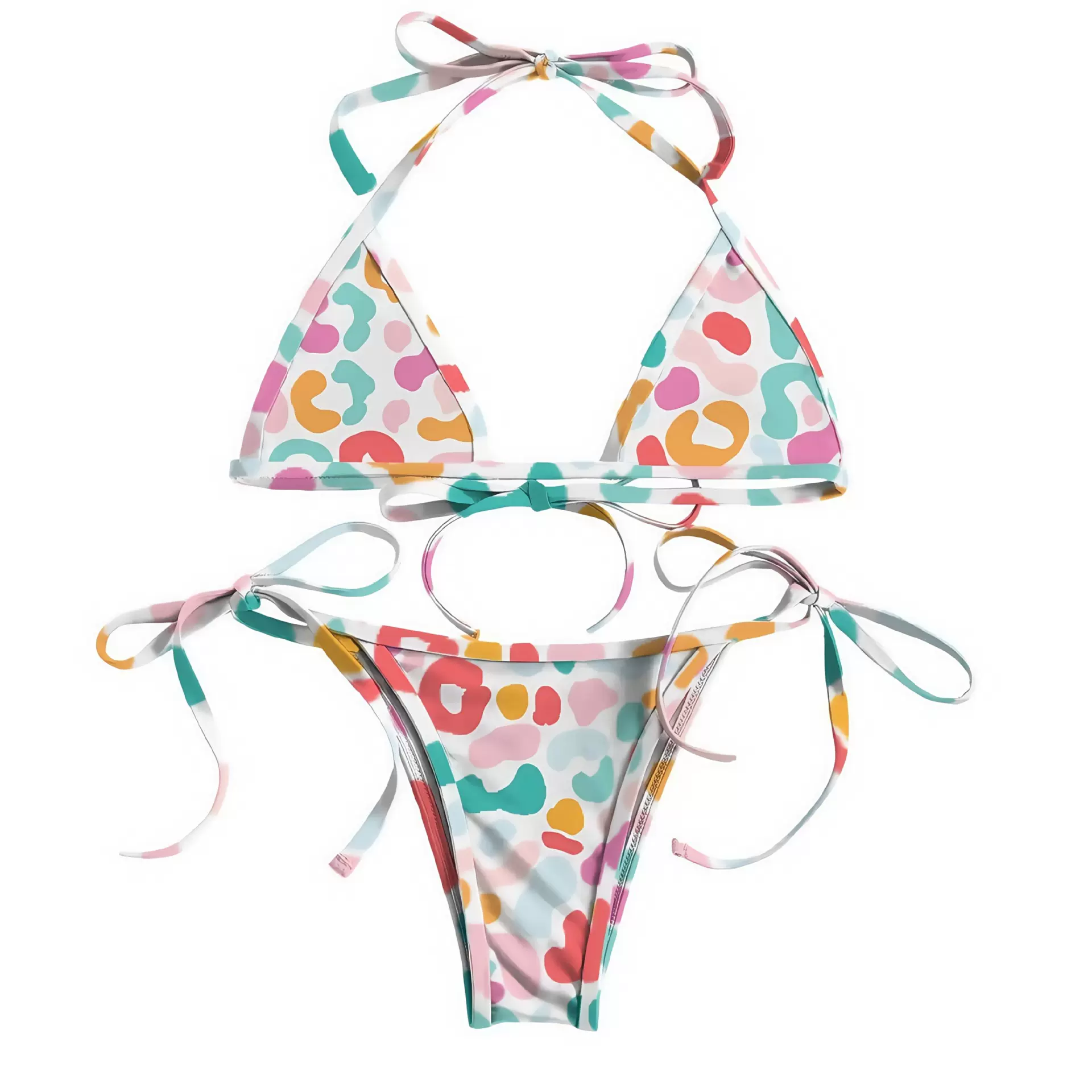 定制欧美跨境分体印花比基尼三点式泳衣海滩度假两件套性感欧美风