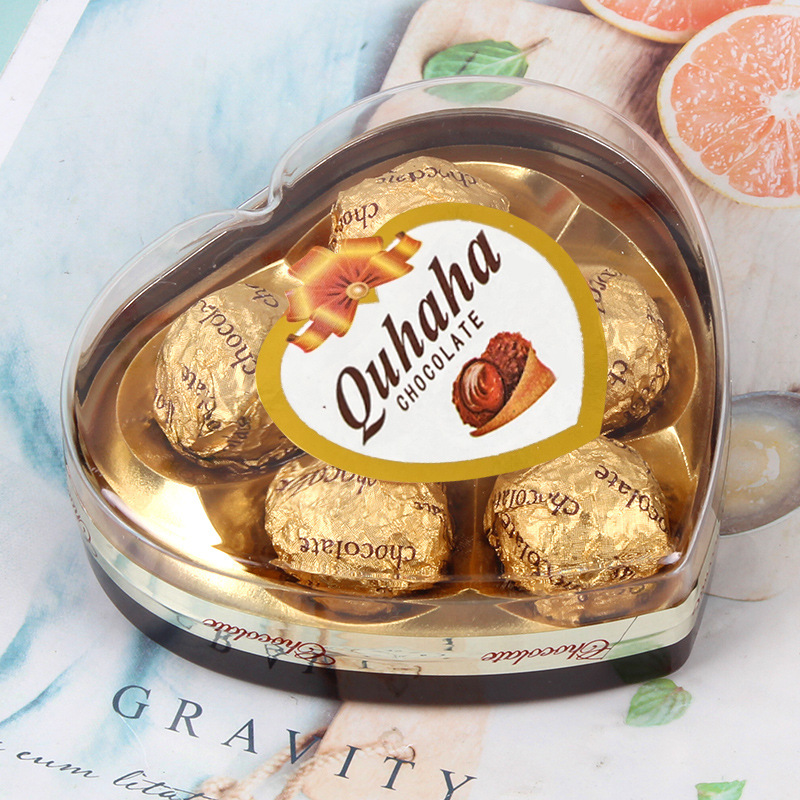 Interest 5 Nuts Chocolate Heart-shaped Gift Box Valentine's Day Children's Candy Leisure Snack Gift Sugar Wholesale